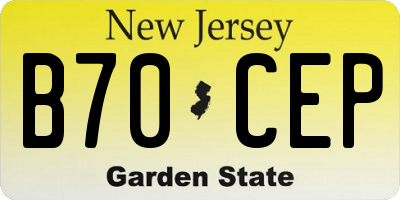 NJ license plate B70CEP