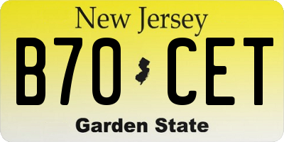 NJ license plate B70CET