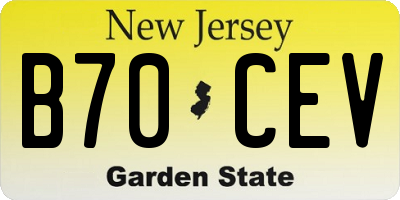 NJ license plate B70CEV