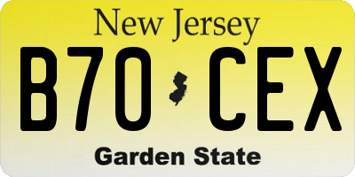 NJ license plate B70CEX