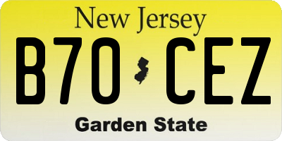 NJ license plate B70CEZ
