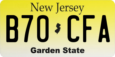 NJ license plate B70CFA