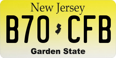 NJ license plate B70CFB