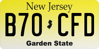 NJ license plate B70CFD