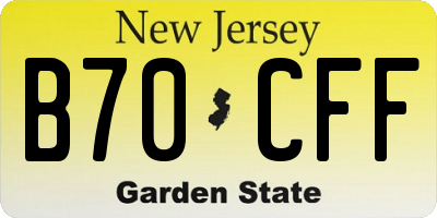 NJ license plate B70CFF