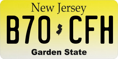 NJ license plate B70CFH
