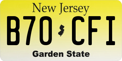 NJ license plate B70CFI