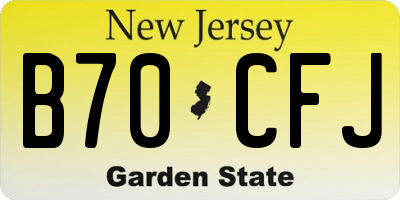 NJ license plate B70CFJ