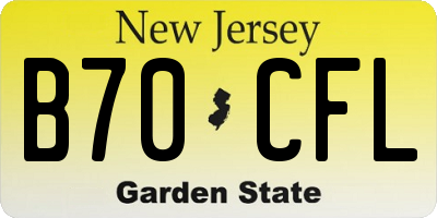 NJ license plate B70CFL
