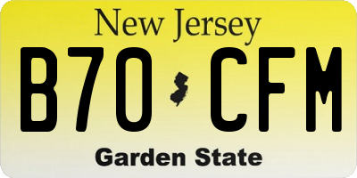 NJ license plate B70CFM