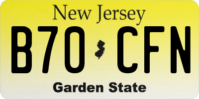NJ license plate B70CFN