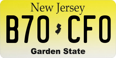 NJ license plate B70CFO
