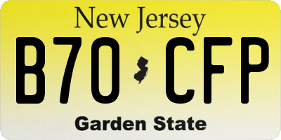 NJ license plate B70CFP