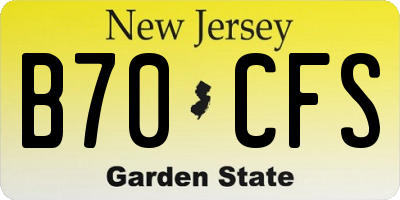 NJ license plate B70CFS