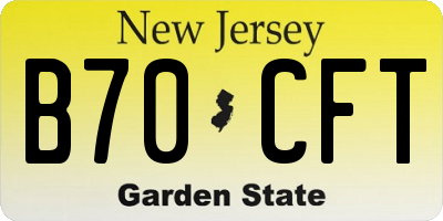 NJ license plate B70CFT