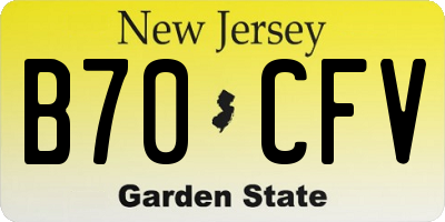 NJ license plate B70CFV