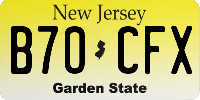 NJ license plate B70CFX
