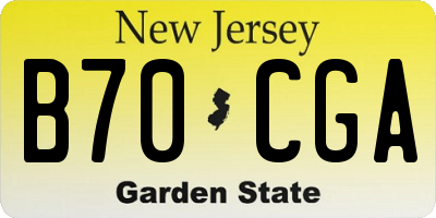 NJ license plate B70CGA
