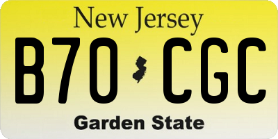 NJ license plate B70CGC