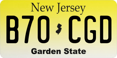 NJ license plate B70CGD