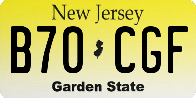 NJ license plate B70CGF