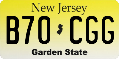 NJ license plate B70CGG