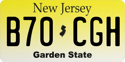 NJ license plate B70CGH