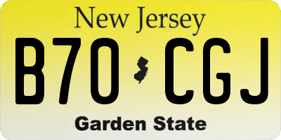NJ license plate B70CGJ
