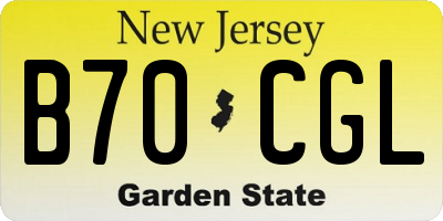 NJ license plate B70CGL