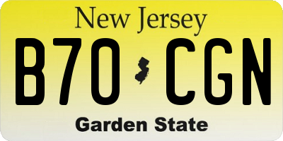 NJ license plate B70CGN