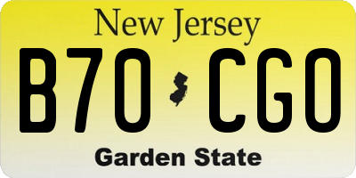 NJ license plate B70CGO