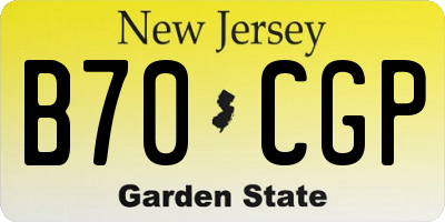 NJ license plate B70CGP