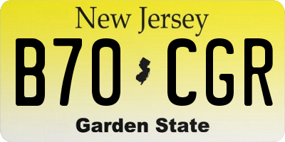 NJ license plate B70CGR