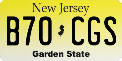 NJ license plate B70CGS