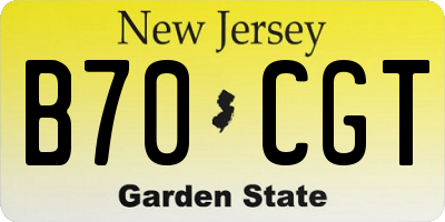 NJ license plate B70CGT