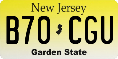 NJ license plate B70CGU
