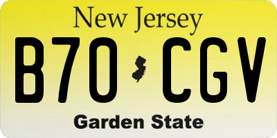 NJ license plate B70CGV