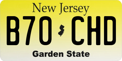NJ license plate B70CHD