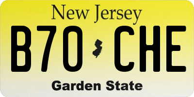 NJ license plate B70CHE