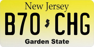 NJ license plate B70CHG