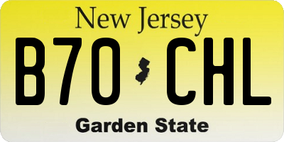 NJ license plate B70CHL