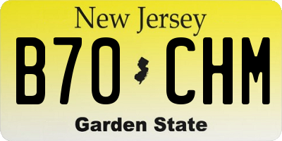 NJ license plate B70CHM