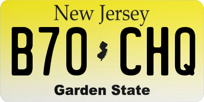 NJ license plate B70CHQ