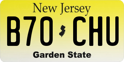 NJ license plate B70CHU