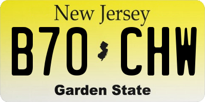 NJ license plate B70CHW