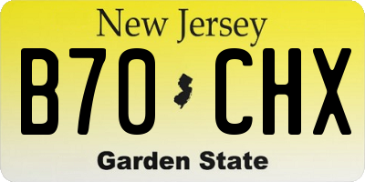 NJ license plate B70CHX