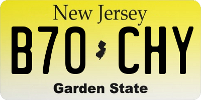 NJ license plate B70CHY
