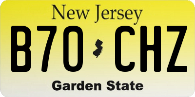 NJ license plate B70CHZ