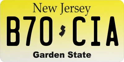 NJ license plate B70CIA