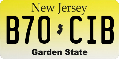 NJ license plate B70CIB